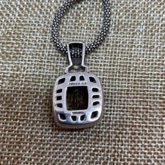 Citrine and Diamond Sterling Silver and 14K Gold Ring and Necklace Set - Picture 7 of 9